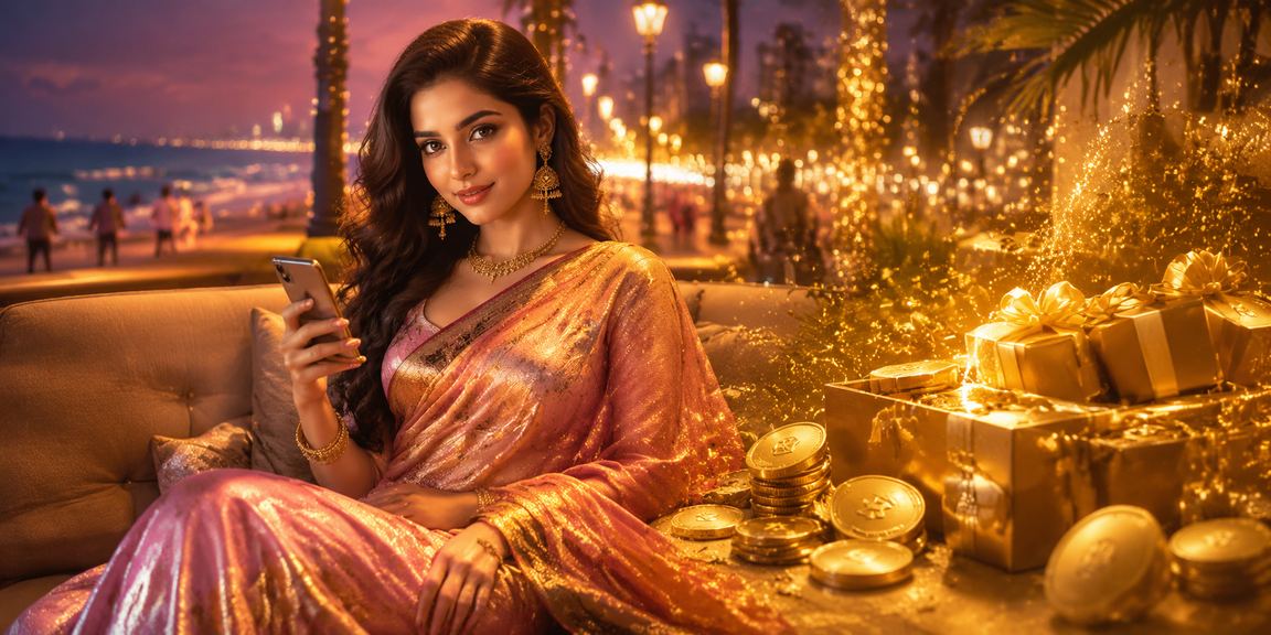 চট্টগ্রামে রিবেট বোনাস — শাড়ি পরিহিত মডেল 600d বোনাস উপভোগ করছেন